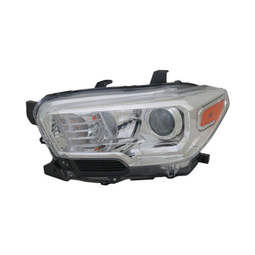 LT Headlamp assy composite TOYOTA TACOMA 2016-2018: Halogen; w/o LED DRL; w/o Fog Lamps; Chrome Bezel