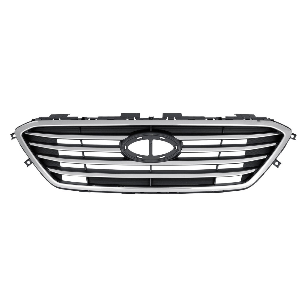 Grille Assy HYUNDAI SONATA 2015-2017 Std Type; w/o Auto Cruise; w/Chrome Mldg; Silver