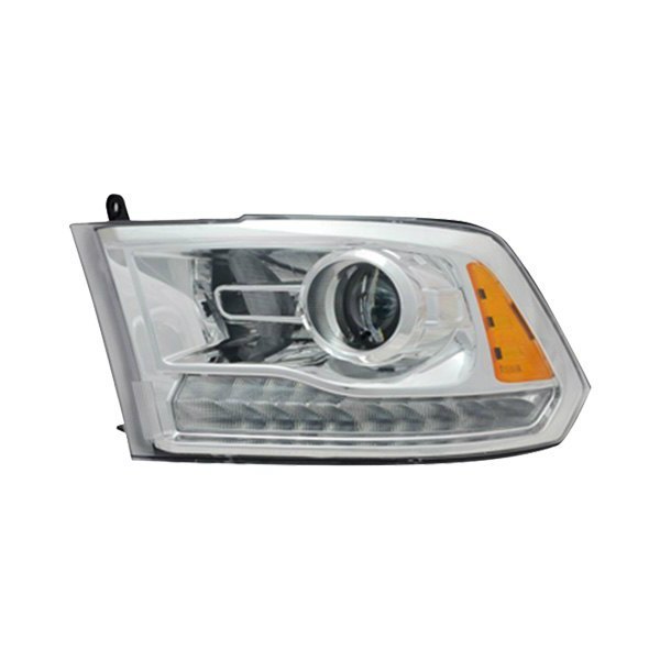 [CH2502244] LT Headlamp assy composite RAM 1500 2013-2015; Halogen; Projector Type; To 12-14-14; Chrome Bezel