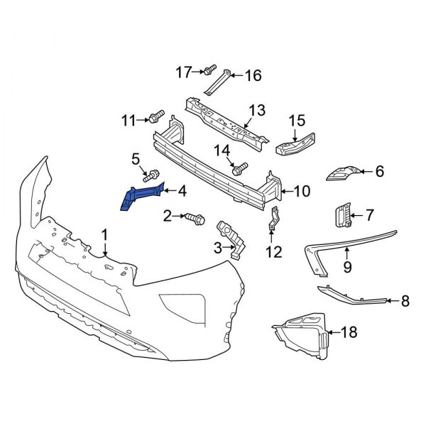 [8301D661] LT Bumper cover stay bracket front bumper side MITSUBISHI ECLIPSE CROSS 2022-2023