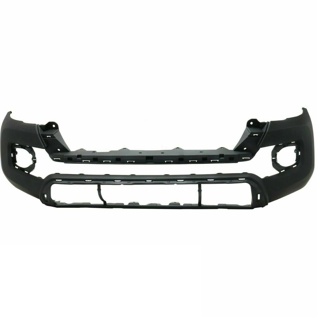 Front bumper cover TOYOTA TACOMA 2016-2023: w/o Fender Flare Holes Textured Black; Value Line
