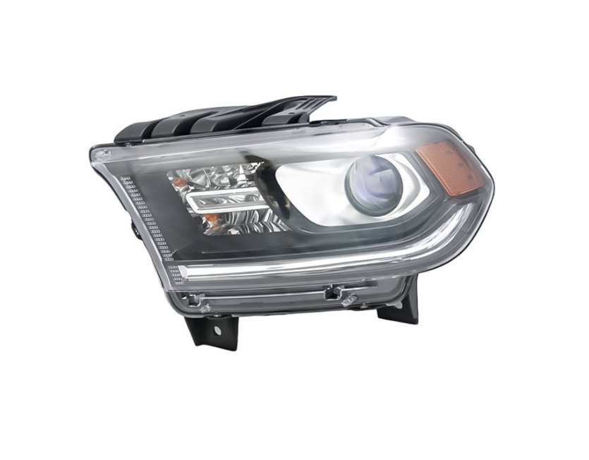 LT Headlamp assy composite DODGE DURANGO 2014-2015 Halogen; w/o DRL; Black Trim 