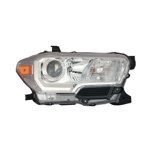 [TO2503242] RT Headlamp assy composite TOYOTA TACOMA 2016-2018 Info: Halogen; w/o LED DRL; w/o Fog Lamps; Chrome Bezel