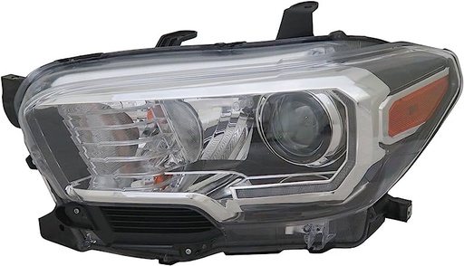 [TO2502244] LT Headlamp assy composite TOYOTA TACOMA 2016-2020 Info: Halogen; w/LED DRL; w/Fog Lamps; Black Bezel