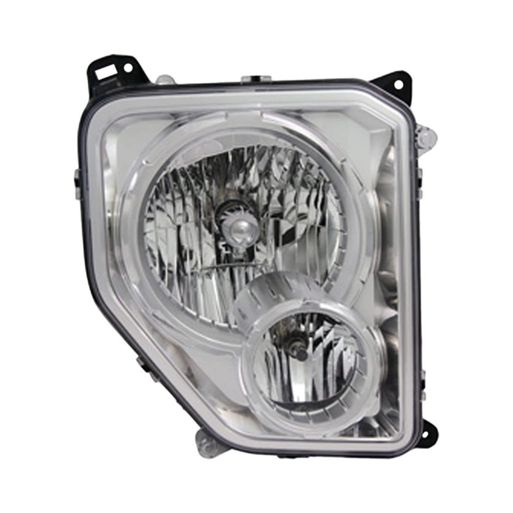 [CH2503233] RT Headlamp assy composite JEEP LIBERTY 2010-2012: w/Fog Lamps; Chrome Bezel; Round Bulb Shield