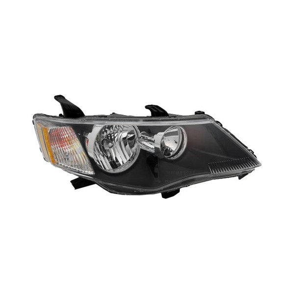 RT Headlamp composite MITS OUTLANDER 2007-2009 Halogen Black Bezel