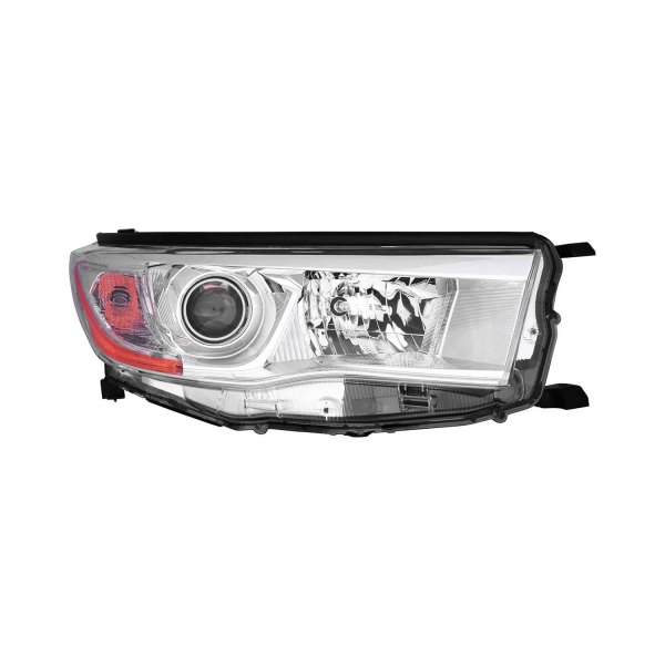 RT Headlamp assy composite TOYOTA HIGHLANDER 2014-2016: w/o Auto High Beam; Chrome
