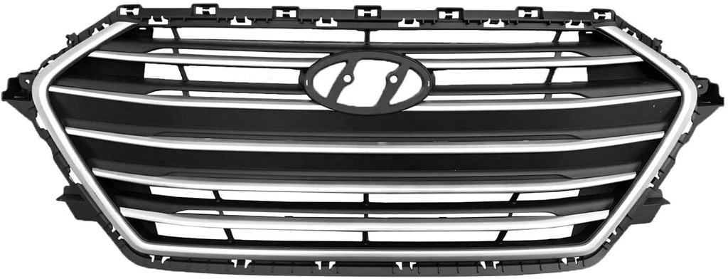 Grille assy HYUNDAI ELANTRA 2017-2018 1.4L TURBO|2.0L; Sedan; USA Built; Silver 