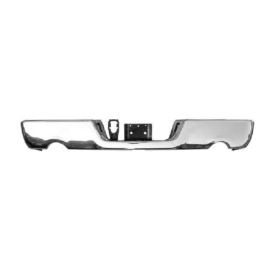 Rear bumper face bar DODGE RAM1500 2009-2018: w/Dual Exhaust; w/o Parking Sensor; Chrome