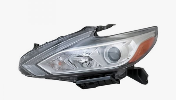LT Headlamp assy composite NISSAN ALTIMA 2016-2018; Sedan; Halogen; w/o LED DRL; Chrome Bezel