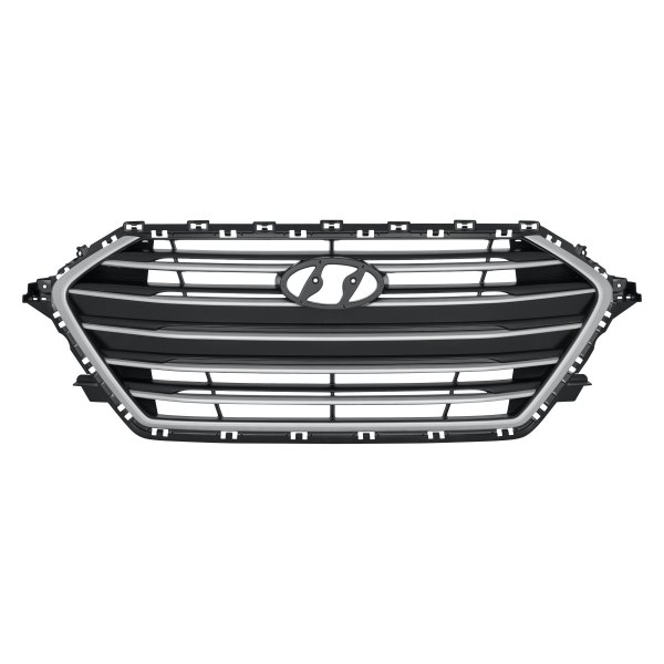 Grille assy HYUNDAI ELANTRA 2017-2018; 1.4L TURBO|2.0L; Sedan; Korea Built; Silver; Value Line