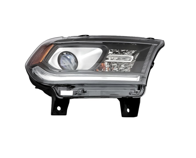 RT Headlamp assy composite DODGE	DURANGO 2014-2015 Halogen; w/DRL; Black Trim 