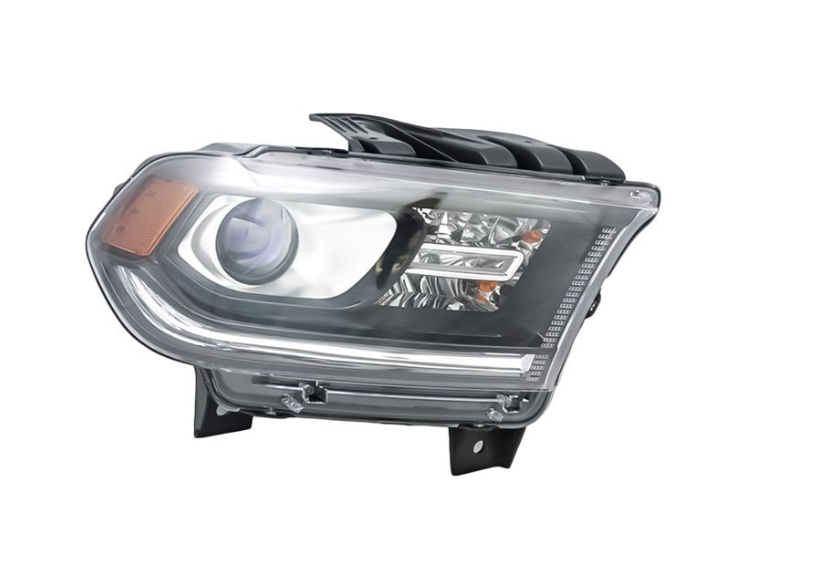 RT Headlamp assy composite DODGE	DURANGO 2014-2015 Halogen; w/o DRL; Black Trim 