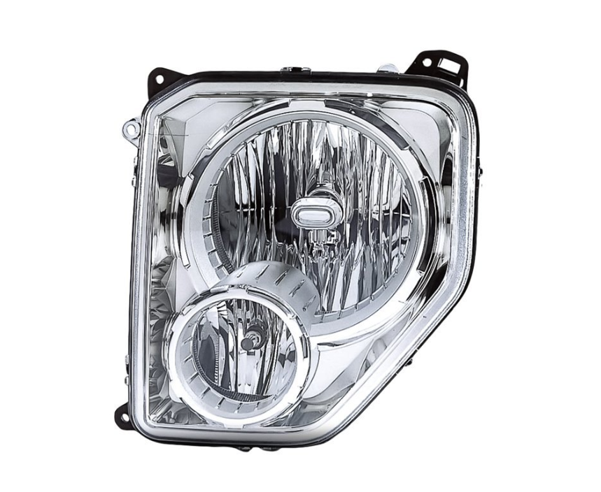 LT Headlamp assy composite JEEP LIBERTY 2008-2012 w/Fog Lamps; Oval Bulb Shield 