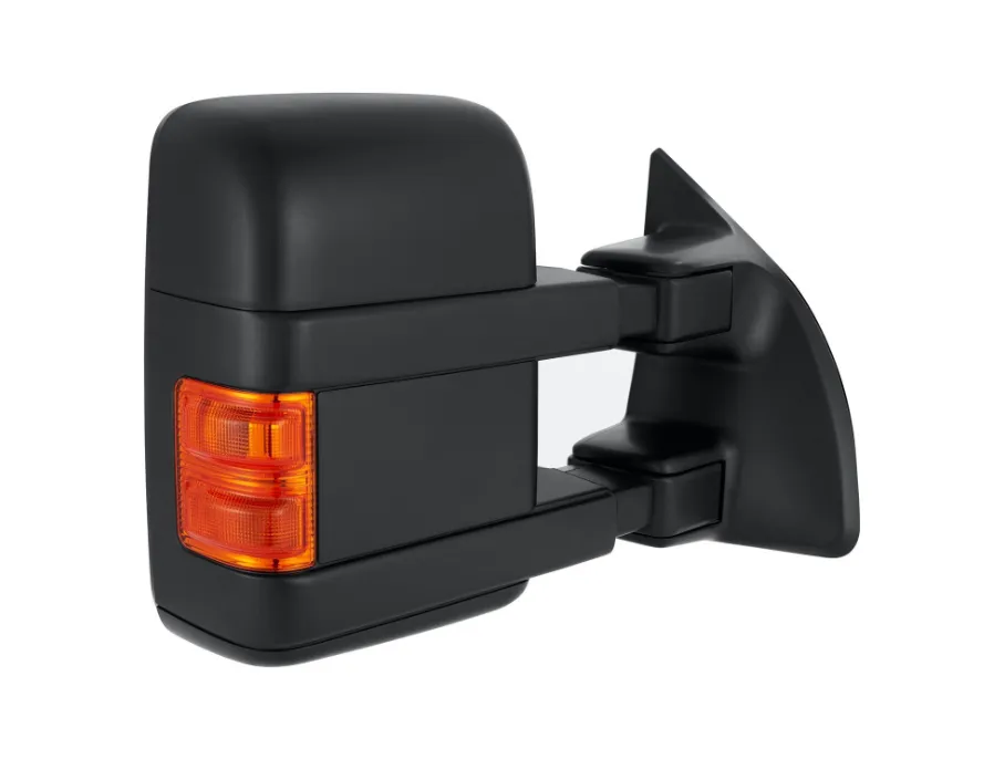 RT Mirror outside rear view FORF F-250 SUPER DUTY 2008-2008; Power; Heated; Manual Telescoping; w/Signal & Clearance Lamp; Black