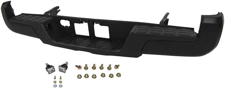 Rear bumper assembly TOYOTA TACOMA 2016-2023: w/o Towing Hitch; w/o Parking Assist; Black Value Line