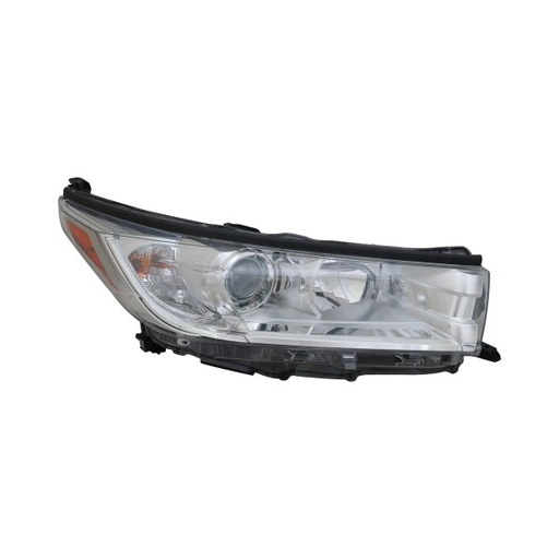 [TO2503251] RT Headlamp assy  TOYOTA HIGHLANDER LE 2017-2019: LE|LE PLUS|XLE; w/o LED DRL; Chrome