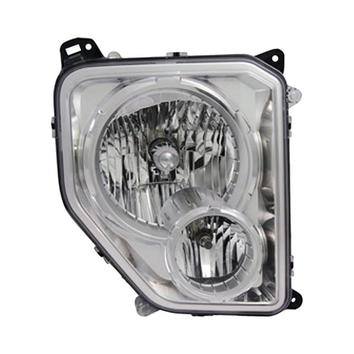 [CH2503233] [CH2503233] RT Headlamp assy composite JEEP LIBERTY 2010-2012: w/Fog Lamps; Chrome Bezel; Round Bulb Shield