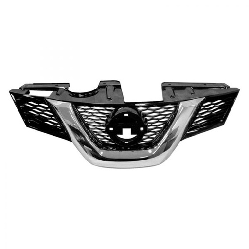 [NI1200259] Grille assy NISSAN ROGUE 2014-2016 Info: SL|SV; w/Premium Pkg; w/Camera Hole; Black/Chrome