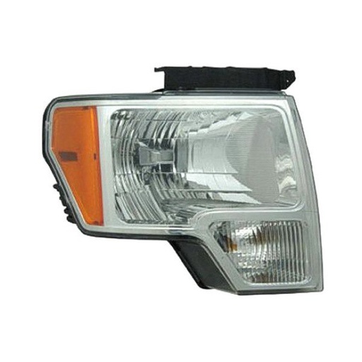 [FO2503287] RT Headlamp composite FORD F-150 2009-2014: Chrome Trim