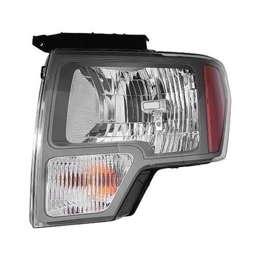 [FO2502289] [FO2502289] LT Headlamp assy composite FORD F-150 2010-2014: Black Trim