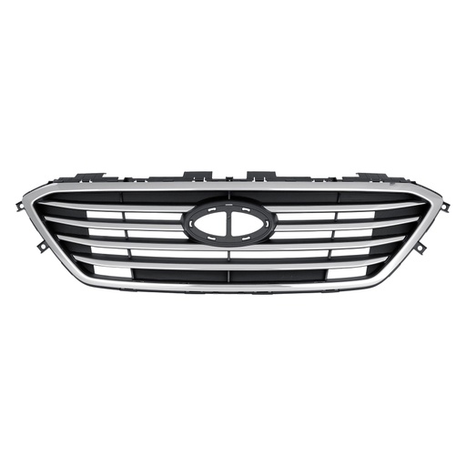 [HY1200174] Grille Assy HYUNDAI SONATA 2015-2017 Std Type; w/o Auto Cruise; w/Chrome Mldg; Silver