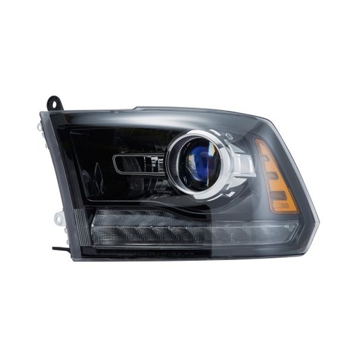 [CH2502245] LT Headlamp assy composite RAM 1500 2013-2014; SPORT; Halogen; Projector Type; Black Bezel